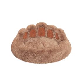 Cute Dog Bed Bear Paw Shape Pet Bed - Dog Beds & Furniture for Small and Medium Dogs, Cat Beds for Indoor Cats (Color: khaki, size: XS-50cm/20inch)